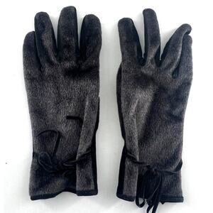 Womens Medium Genuine Leather Gloves Black Dressy Winter Faux Fur Gray Driving